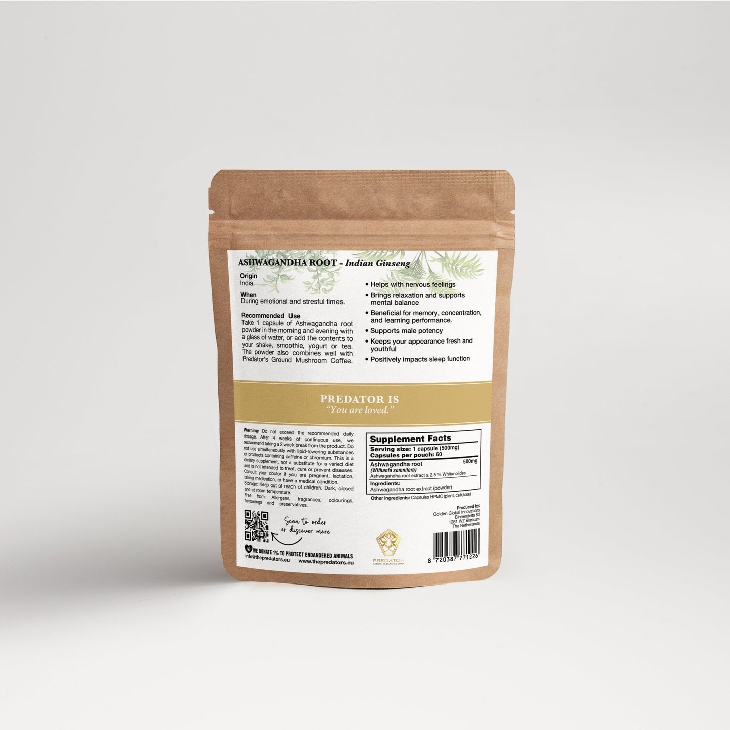 Nieuw: Ashwagandha Capsules - Rest and Emotional Balance - The Predators