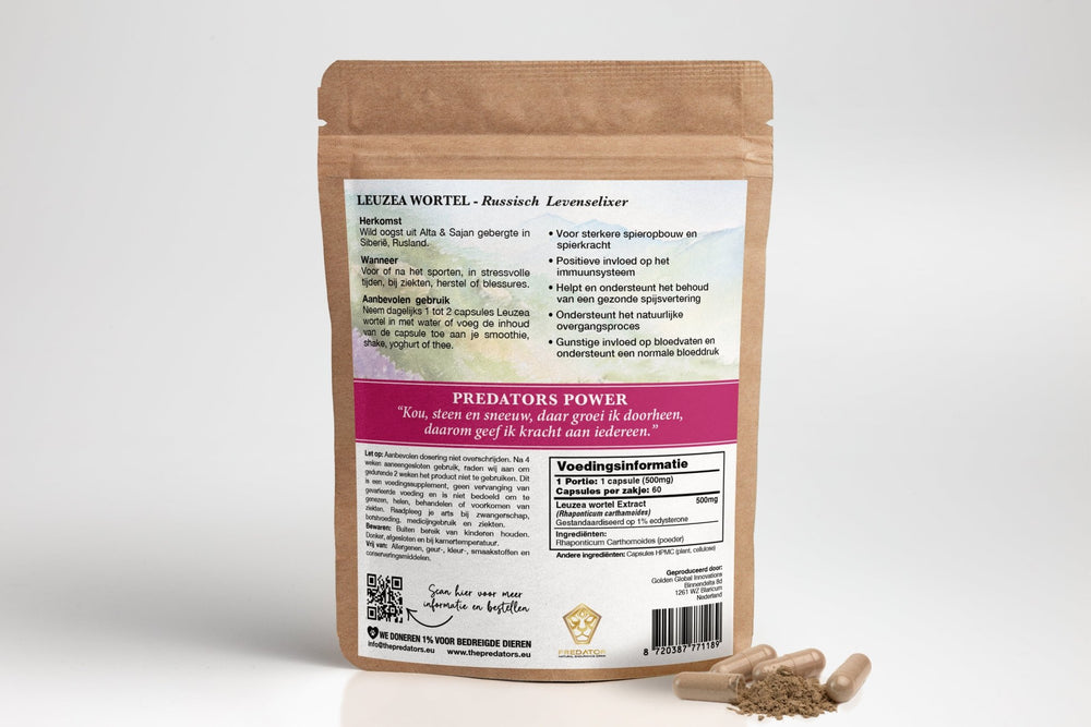 Nieuw: Leuzea Root Capsules - Muscle Builder - The Predators