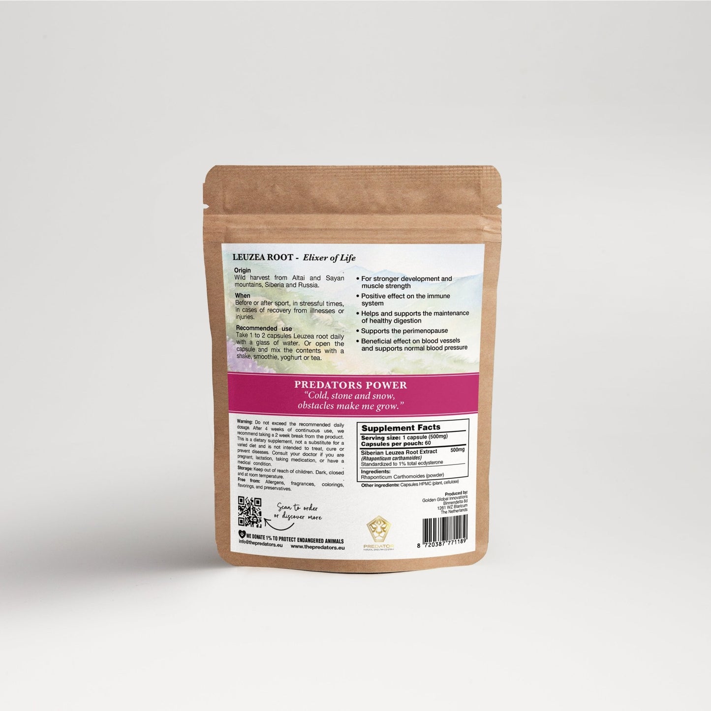 Nieuw: Leuzea Root Capsules - Muscle Builder - The Predators