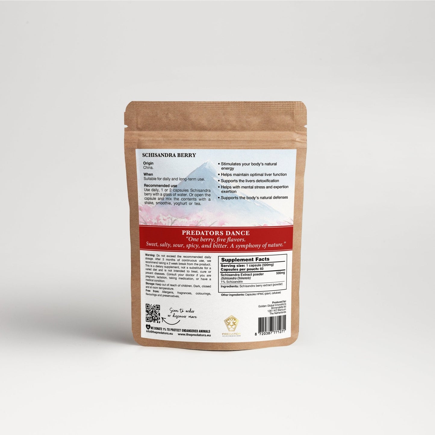 Nieuw: Schisandra bes Capsules - Liver & Energy - The Predators