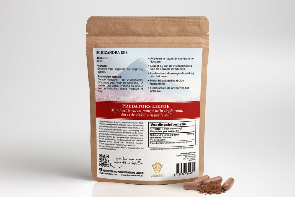 Nieuw: Schisandra bes Capsules - Liver & Energy - The Predators