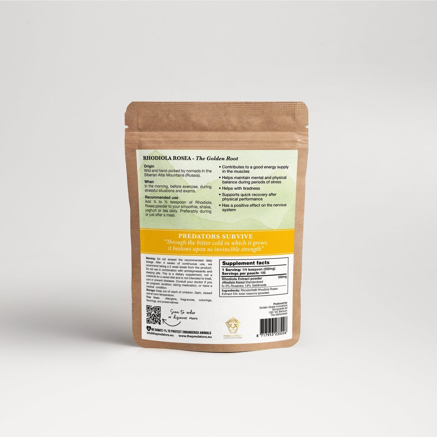 Rhodiola Rosea 6 - pack - Prestatie - Business - The Predators